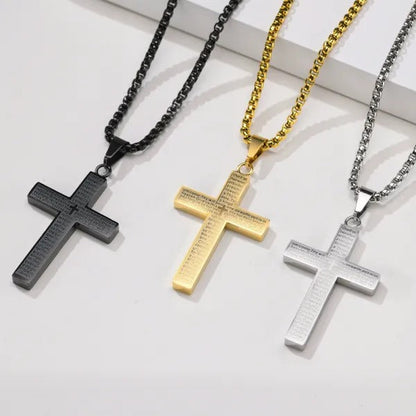 ✝️Lord's Prayer Scibble Cross Necklace